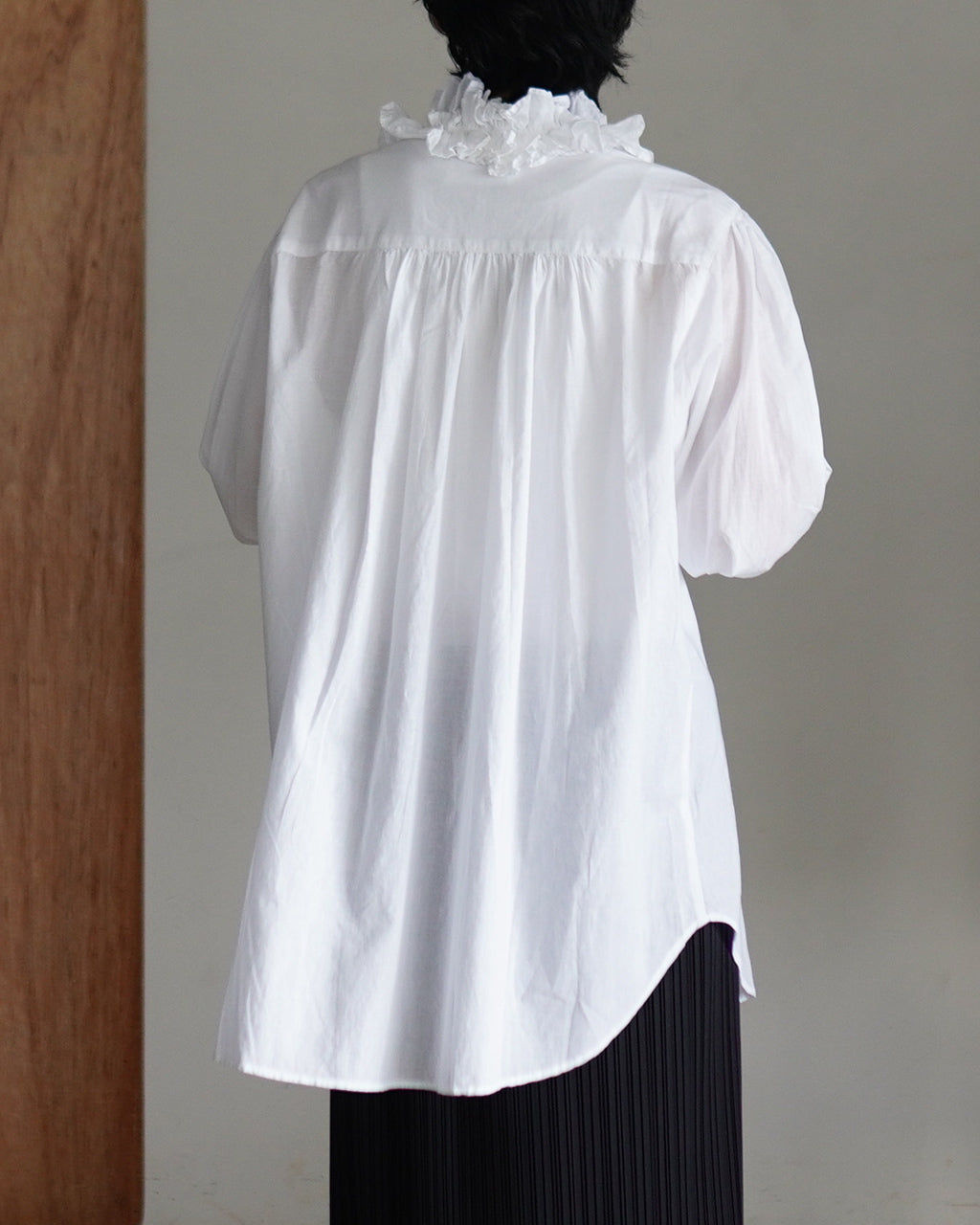 長袖シャツ コットンフリルカラーシャツ ブラウス ボタンダウン シアー cotton frill coller shirts CC-3537 CC-2001