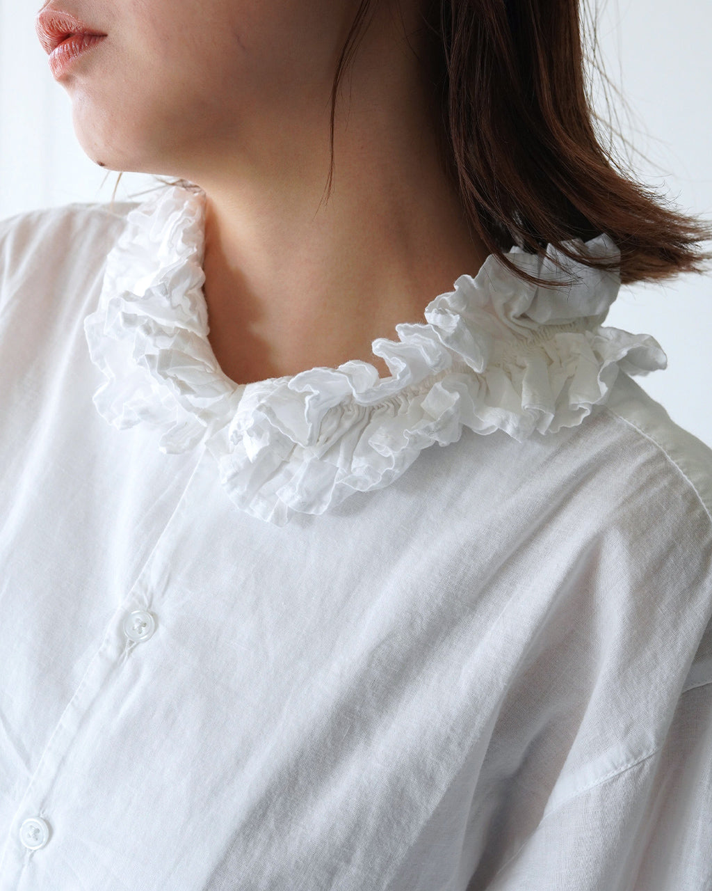 crinkle crinkle crinkle クリンクル クリンクル クリンクル 長袖シャツ コットンフリルカラーシャツ ブラウス ボタンダウン シアー cotton frill coller shirts CC-3537 CC-2001【送料無料】