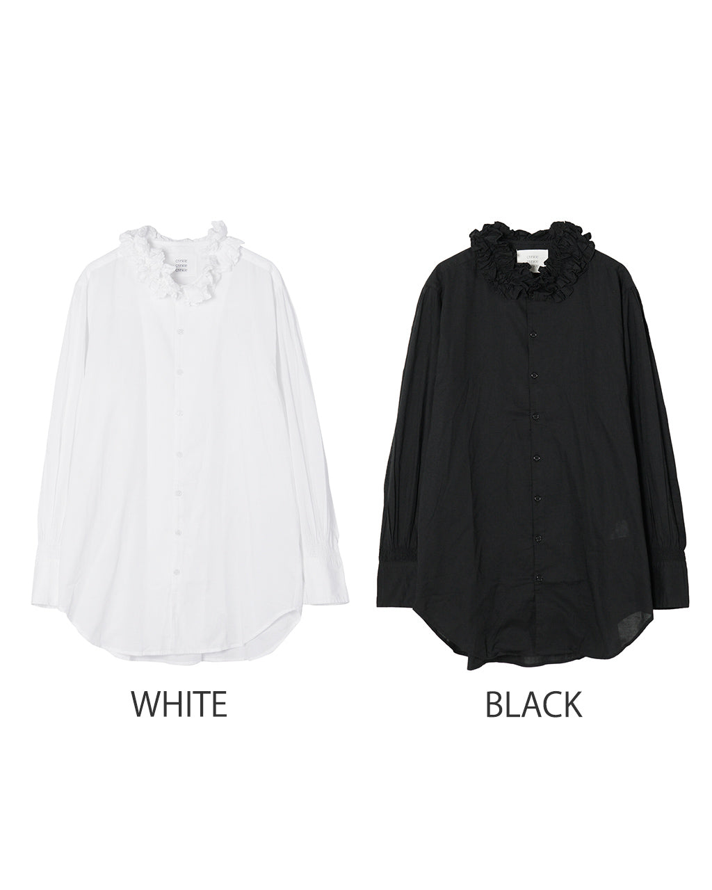 crinkle crinkle crinkle クリンクル クリンクル クリンクル 長袖シャツ コットンフリルカラーシャツ ブラウス ボタンダウン シアー cotton frill coller shirts CC-3537 CC-2001【送料無料】