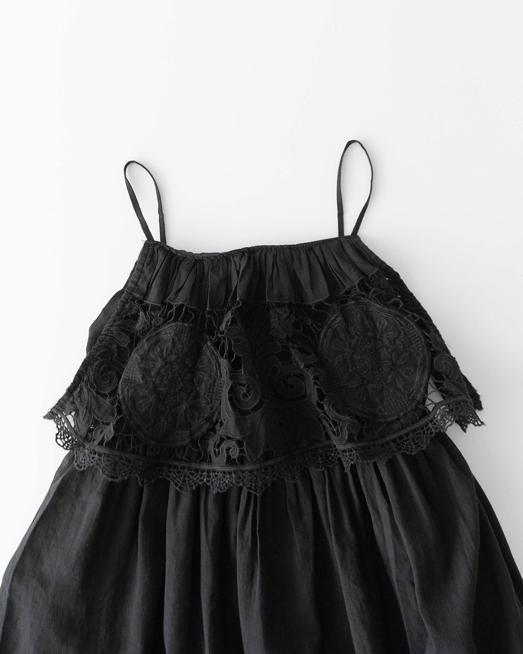 【SALE!20%OFF】キャミワンピース リネンコットン 刺繍 レース linen cotton motif lace cami dress CC-3544
