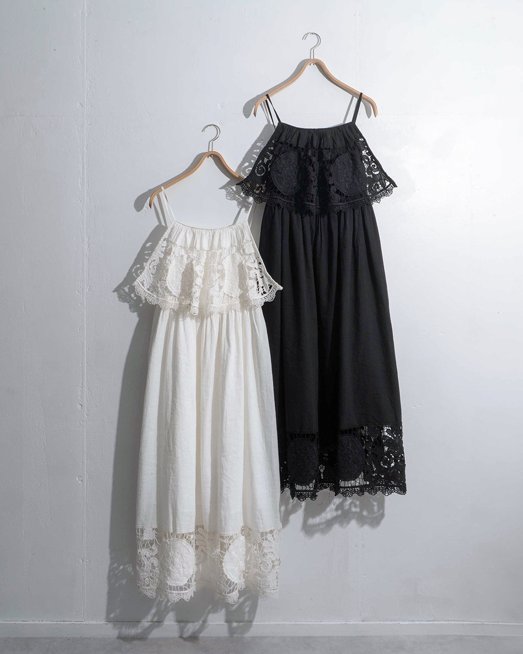 【SALE!20%OFF】キャミワンピース リネンコットン 刺繍 レース linen cotton motif lace cami dress CC-3544