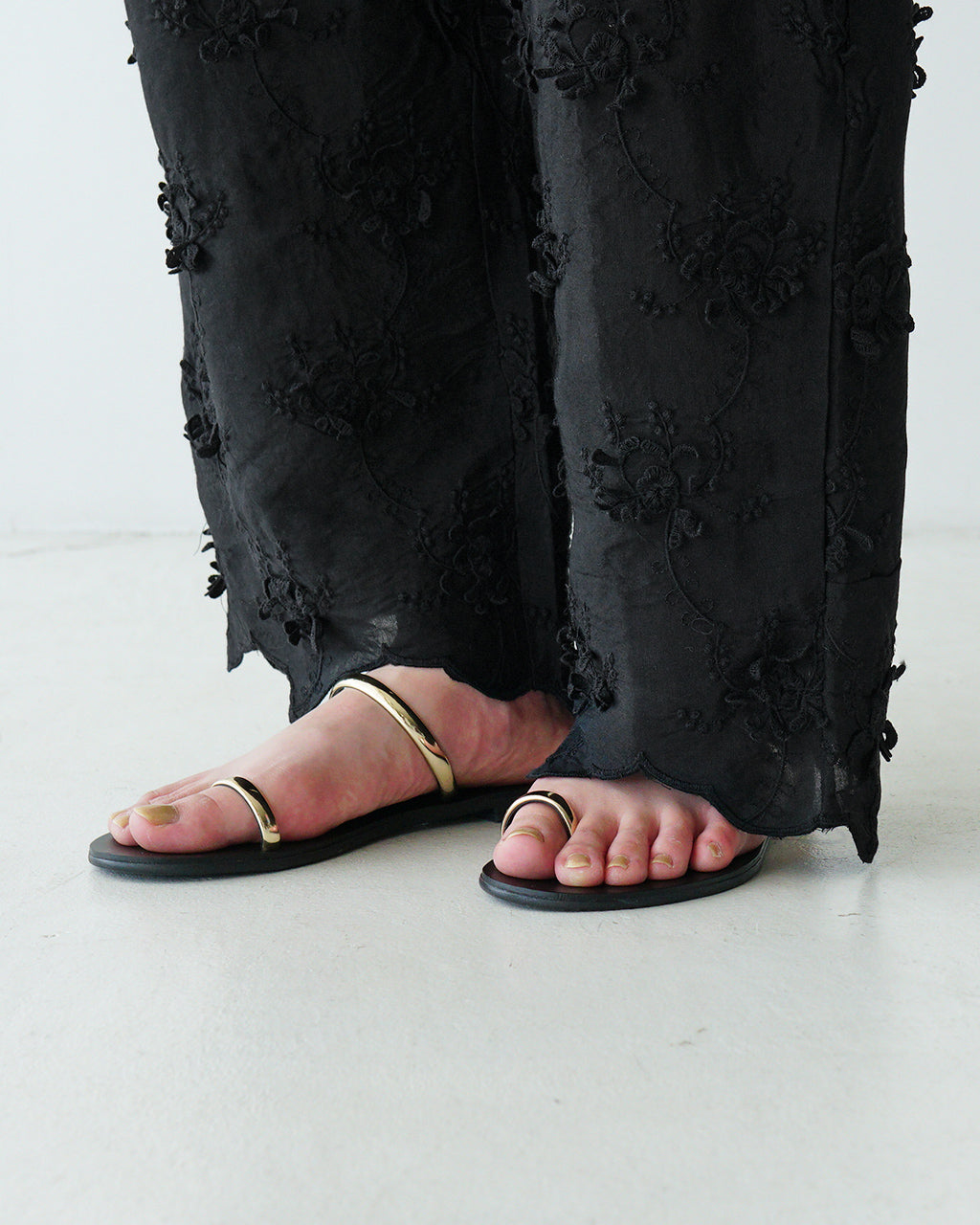crinkle crinkle crinkle クリンクル クリンクル クリンクル イージーパンツ 3D刺繍 レーヨンシャンタンパンツ 3D embroidery rayon shantung pants CC-3556【送料無料】