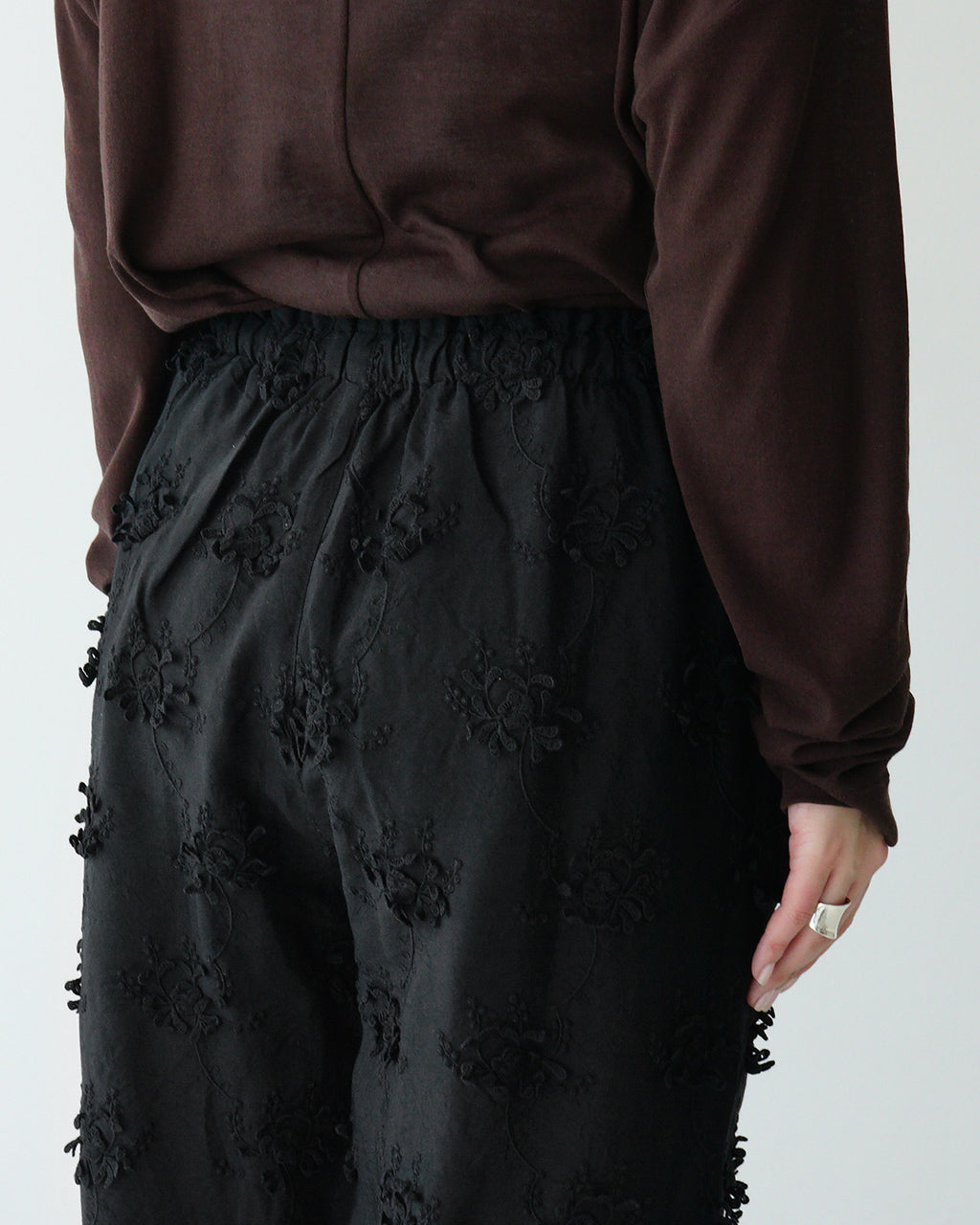 crinkle crinkle crinkle クリンクル クリンクル クリンクル イージーパンツ 3D刺繍 レーヨンシャンタンパンツ 3D embroidery rayon shantung pants CC-3556【送料無料】