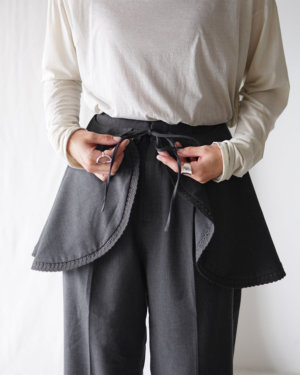 crinkle crinkle crinkle scallop cape set pants CC-4001