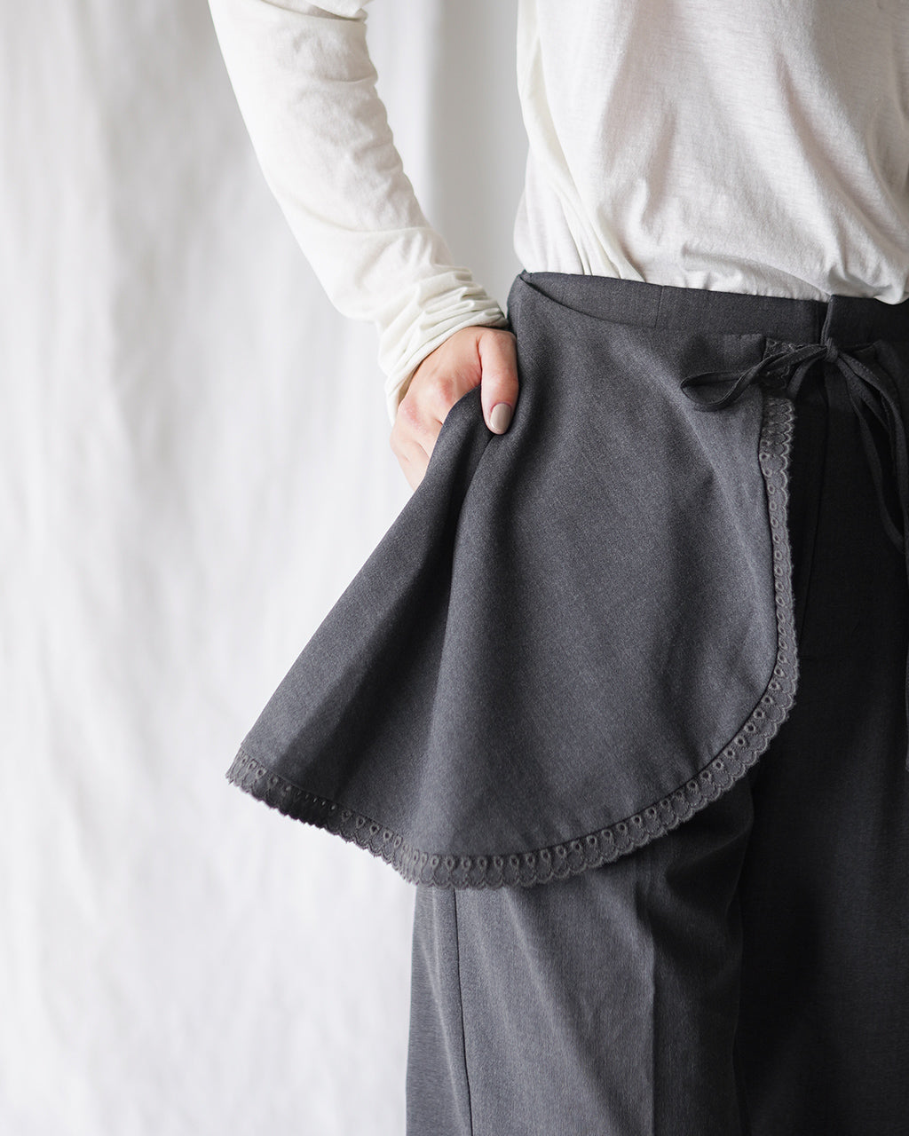 crinkle crinkle crinkle scallop cape set pants CC-4001