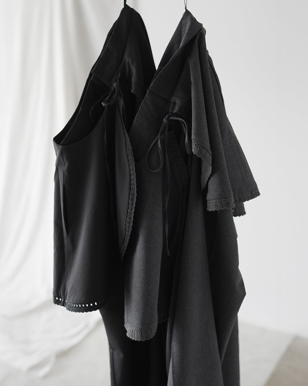 crinkle crinkle crinkle scallop cape set pants CC-4001