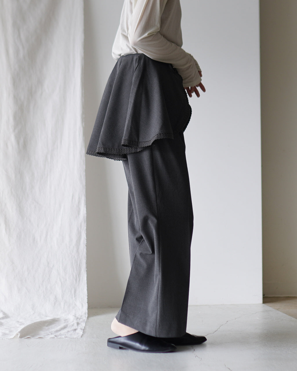 crinkle crinkle crinkle scallop cape set pants CC-4001