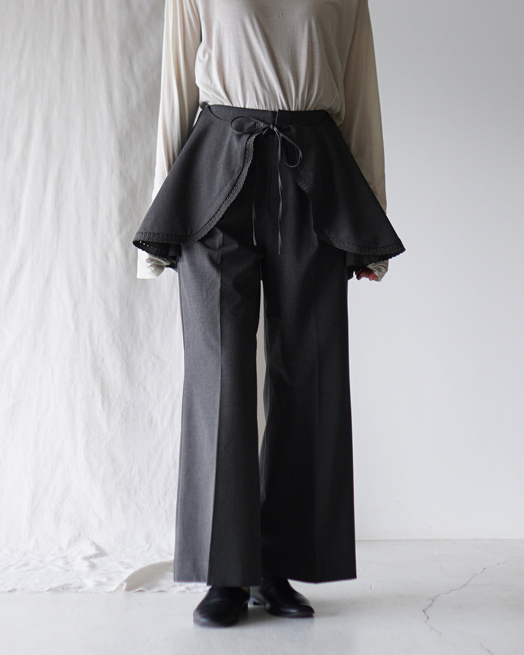 crinkle crinkle crinkle scallop cape set pants CC-4001