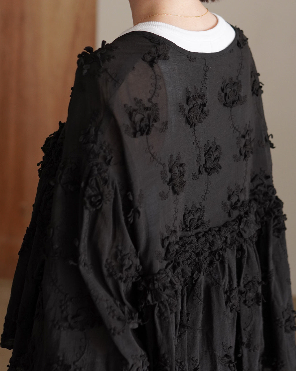 3D embroidery gather bolero CC-4517