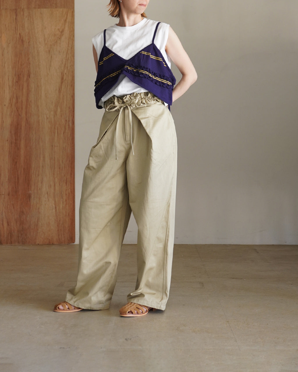 crinkle crinkle crinkle クリンクル クリンクル クリンクル border big bra ボーダー ビッグブラ ネイビー | Crouka(クローカ)