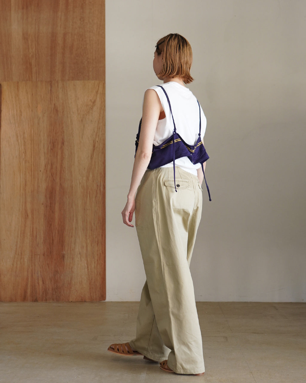 crinkle crinkle crinkle クリンクル クリンクル クリンクル border big bra ボーダー ビッグブラ ネイビー | Crouka(クローカ)