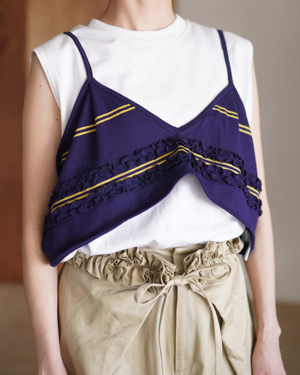 crinkle crinkle crinkle クリンクル クリンクル クリンクル border big bra ボーダー ビッグブラ ネイビー | Crouka(クローカ)