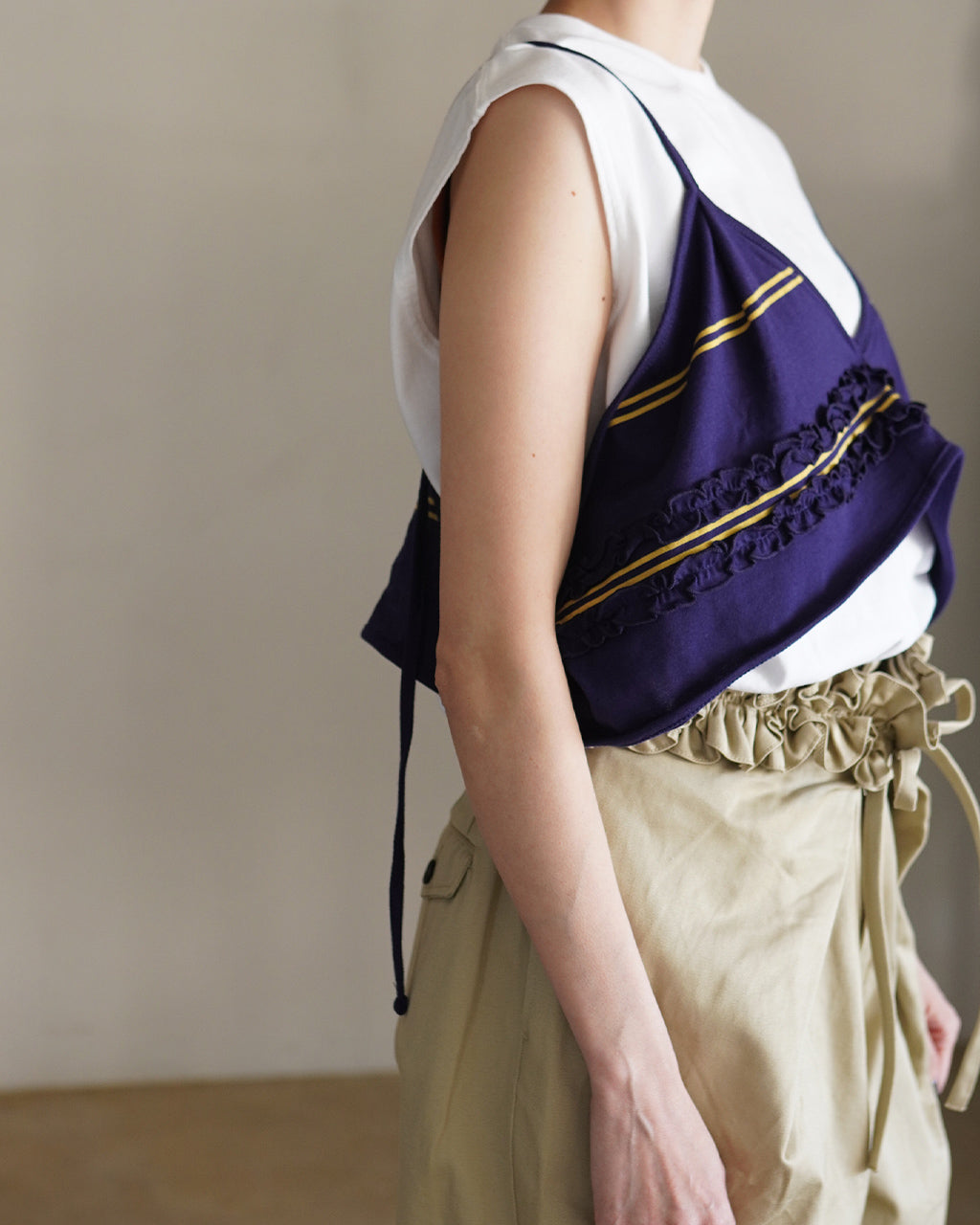 crinkle crinkle crinkle クリンクル クリンクル クリンクル border big bra ボーダー ビッグブラ ネイビー | Crouka(クローカ)