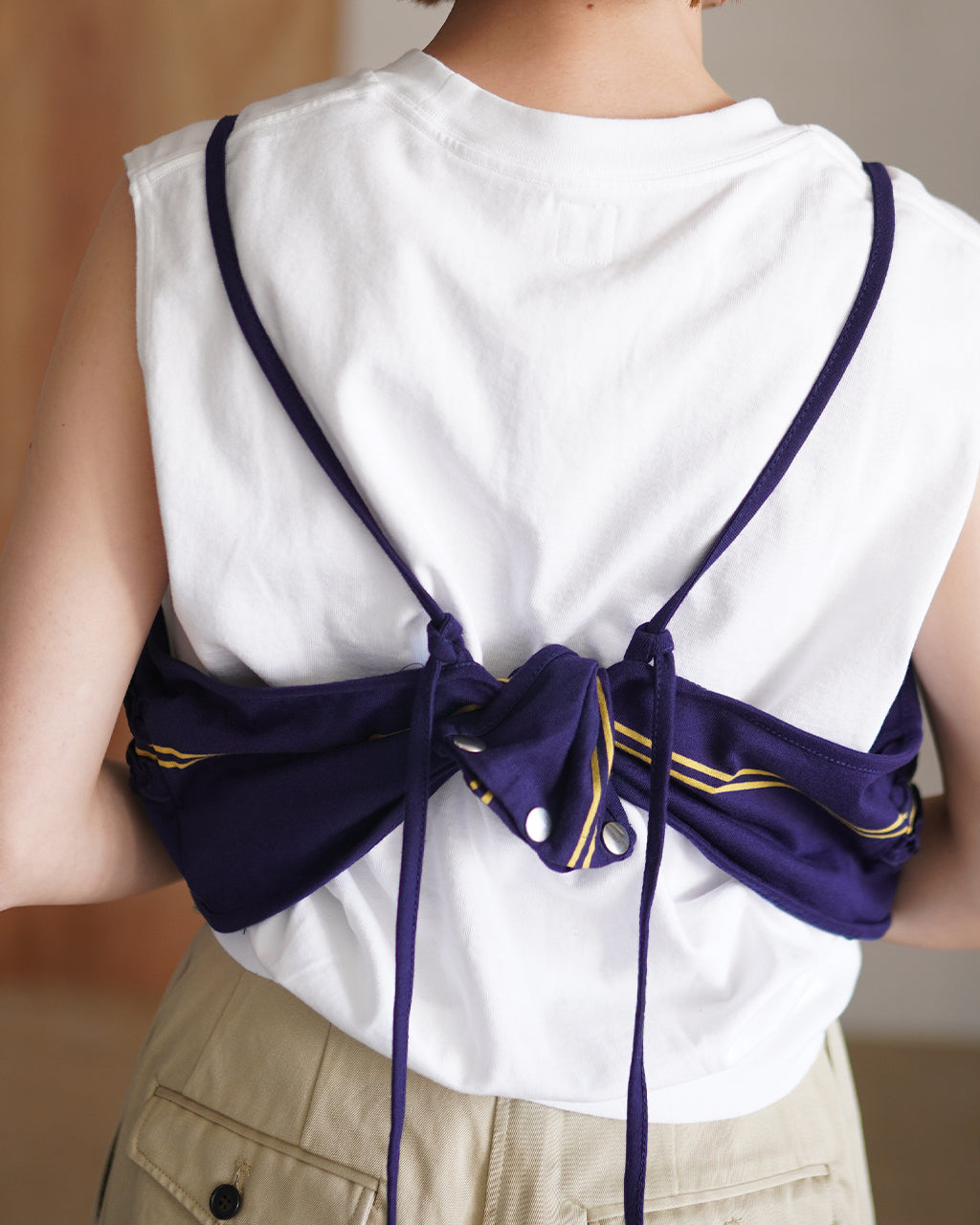 crinkle crinkle crinkle クリンクル クリンクル クリンクル border big bra ボーダー ビッグブラ ネイビー | Crouka(クローカ)