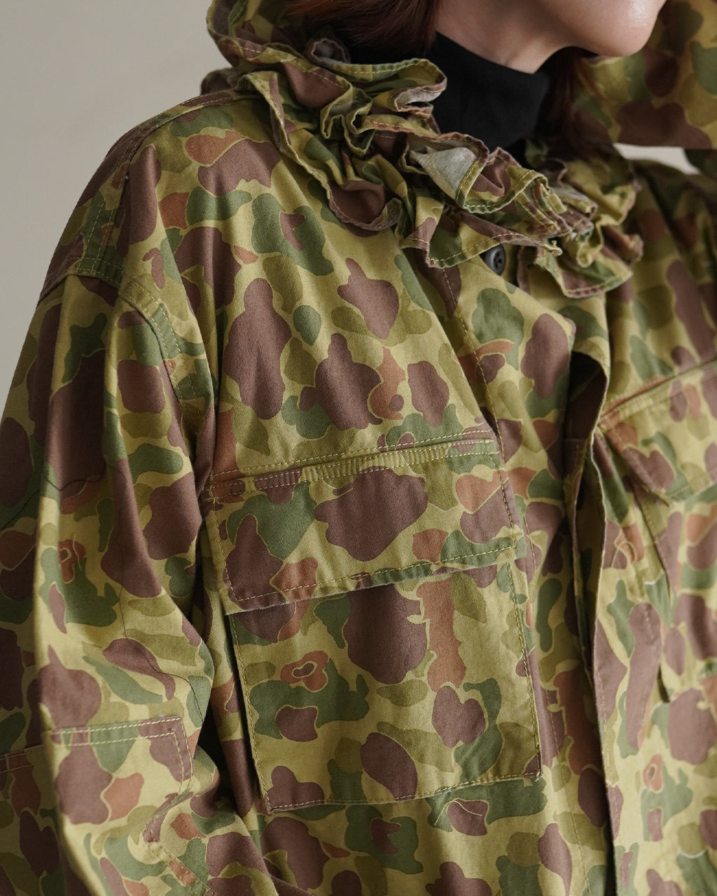 frill collar camo jacket CC-5004