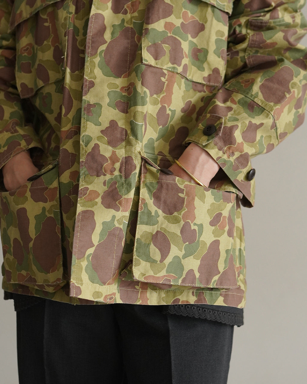 frill collar camo jacket CC-5004