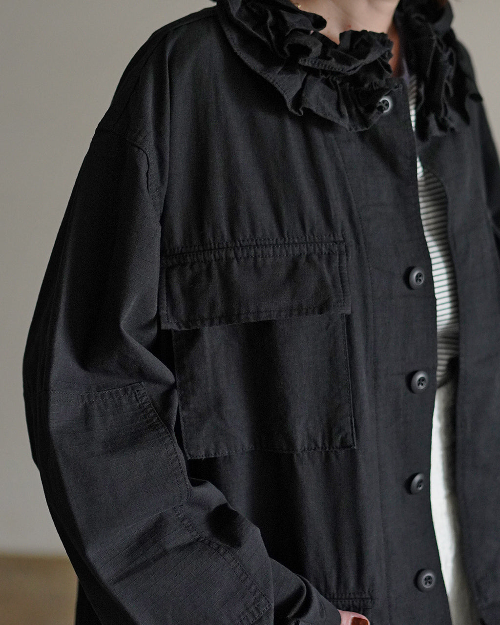 frill collar military jacket CC-5003