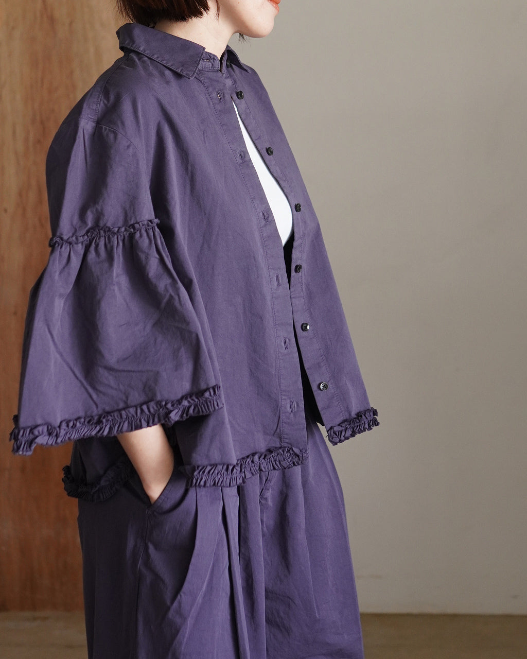 garment dye frill shirts CC-4522