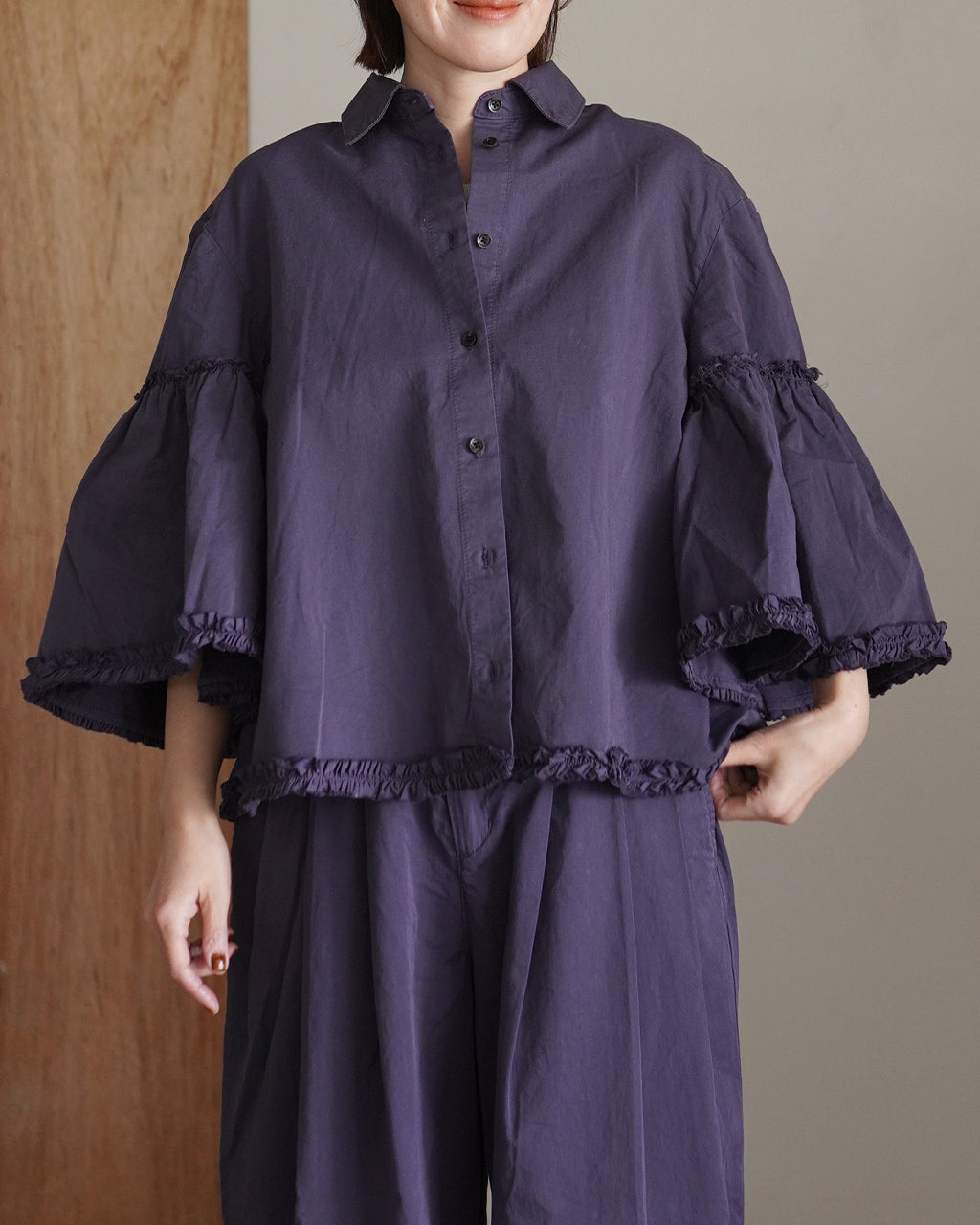 garment dye frill shirts CC-4522
