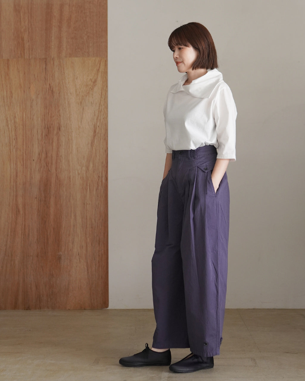 garment dye over tuck pants CC-4529