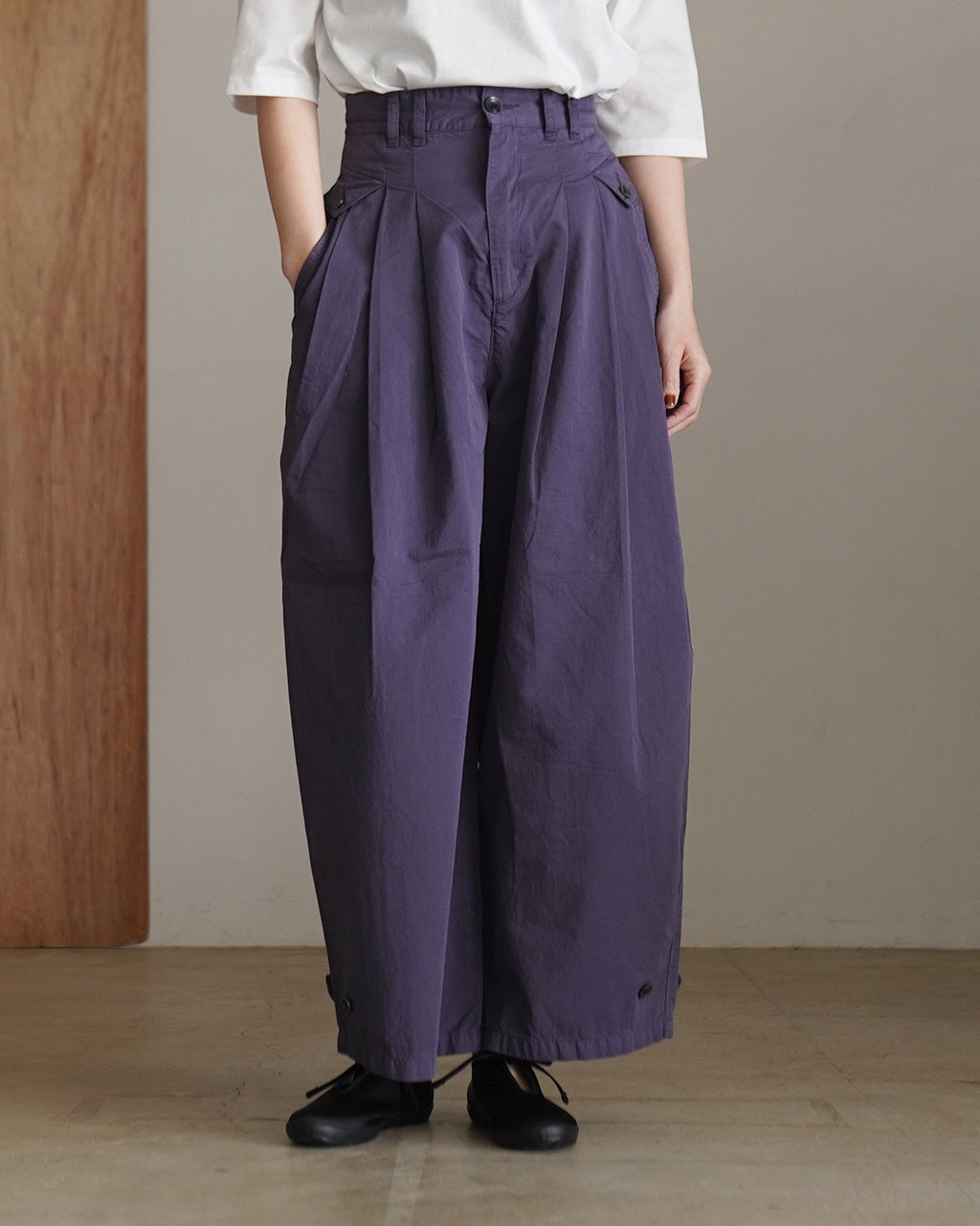 garment dye over tuck pants CC-4529