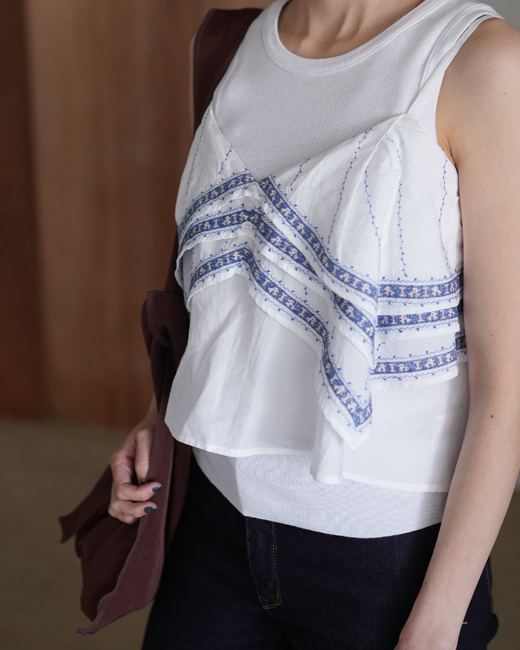 crinkle crinkle crinkle クリンクル クリンクル クリンクル handkerchief camisole ハンカチーフ キャミソール ホワイト | Crouka(クローカ)