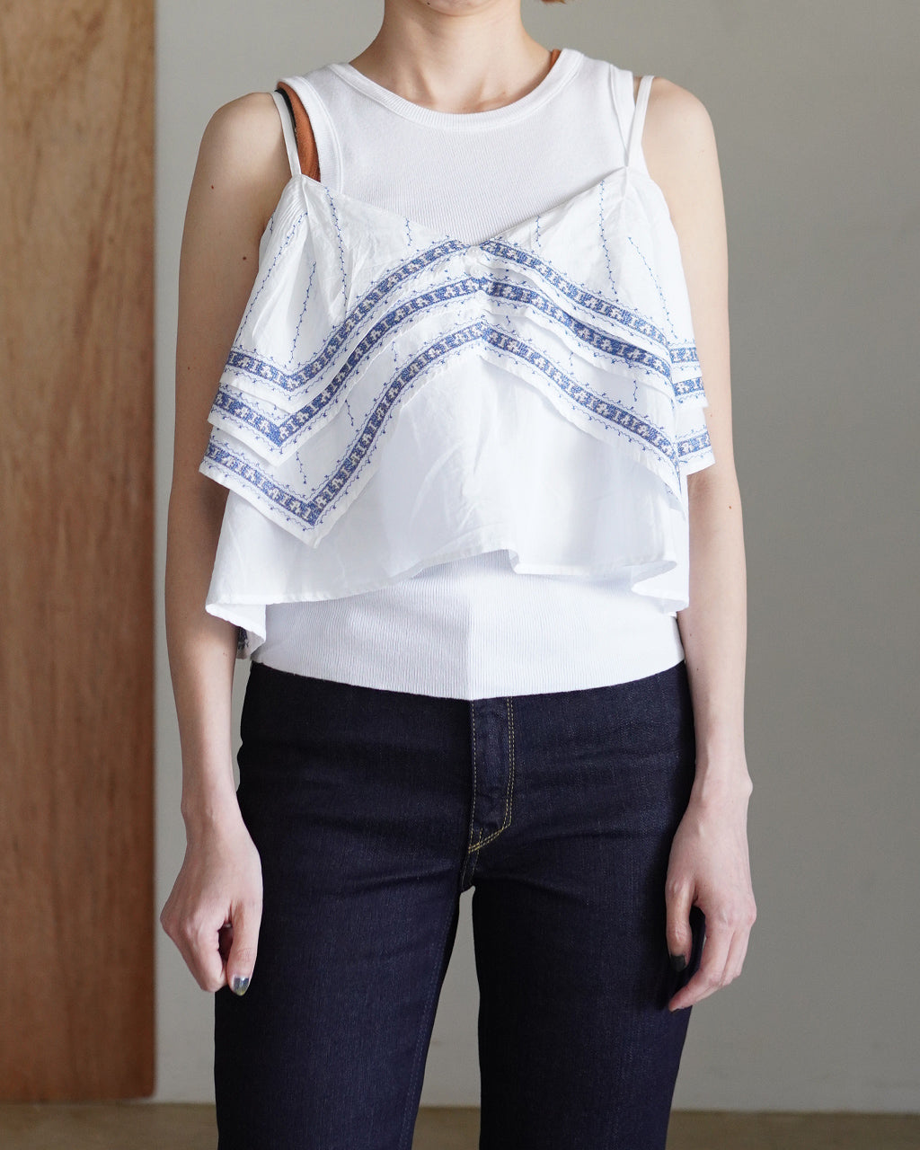 crinkle crinkle crinkle クリンクル クリンクル クリンクル handkerchief camisole ハンカチーフ キャミソール ホワイト | Crouka(クローカ)