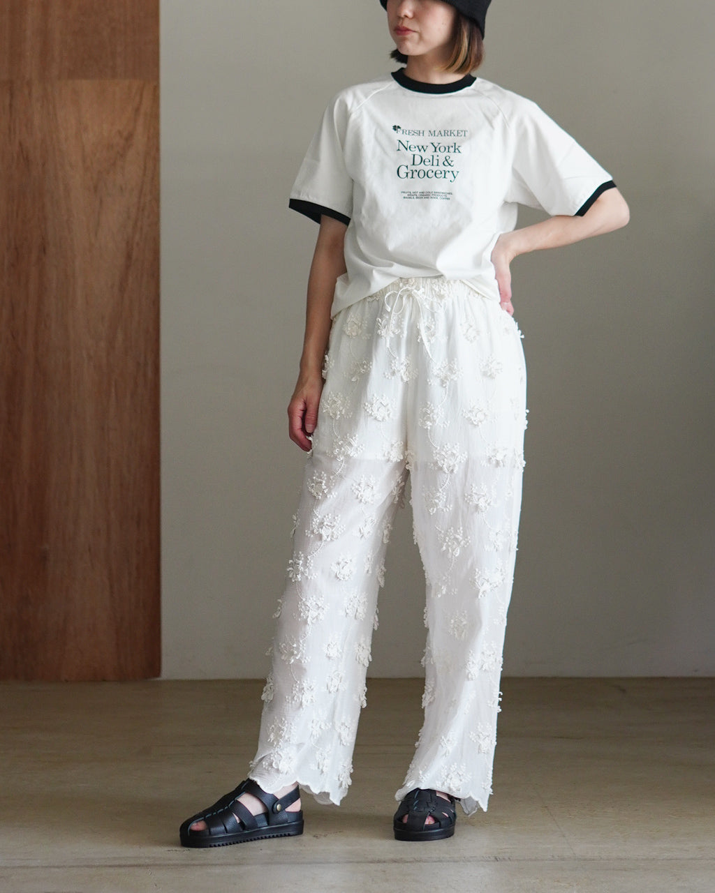 sheer cotton 3D embroidery easy pants CC-4528