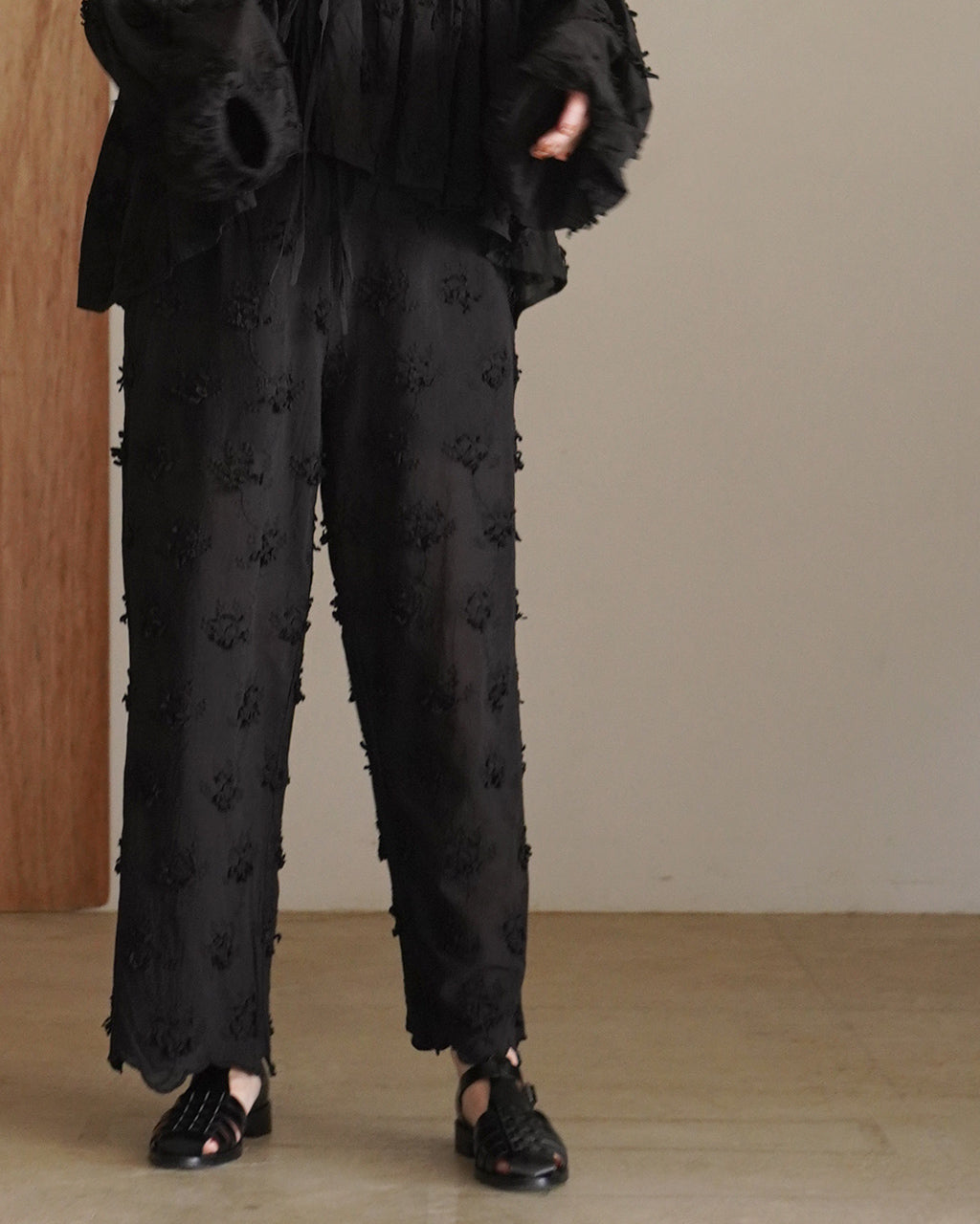 sheer cotton 3D embroidery easy pants CC-4528