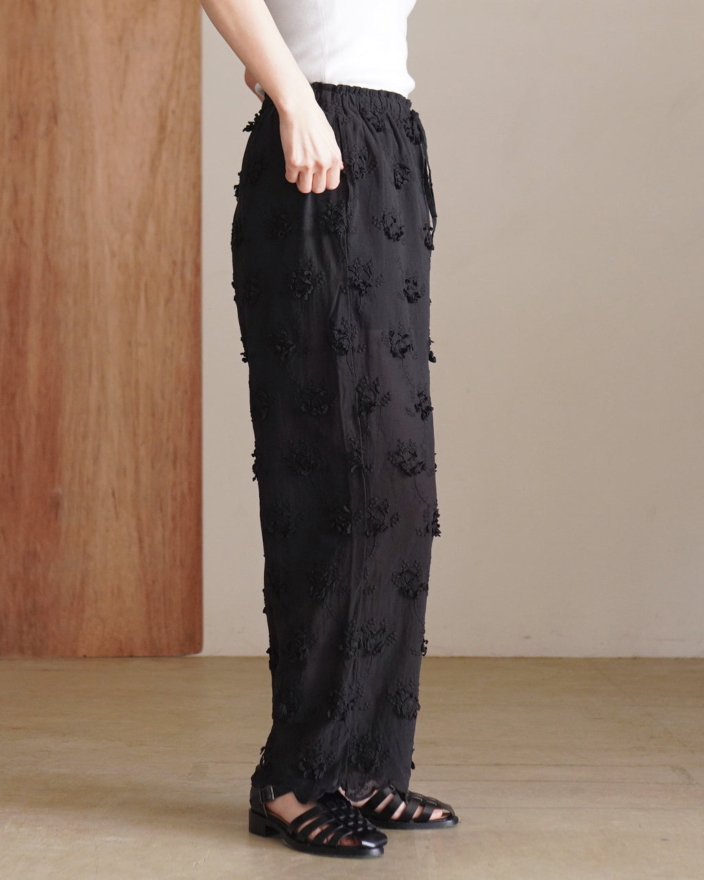 sheer cotton 3D embroidery easy pants CC-4528