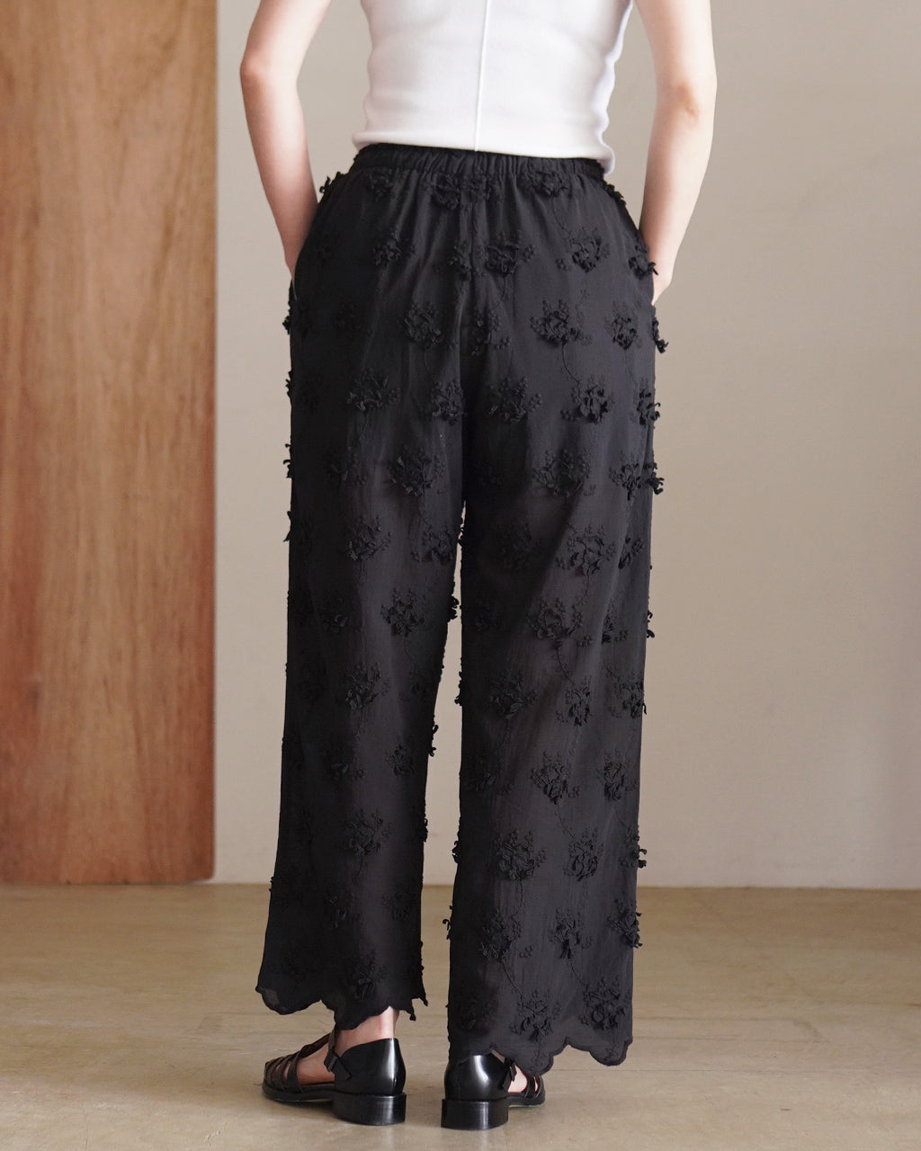 sheer cotton 3D embroidery easy pants CC-4528