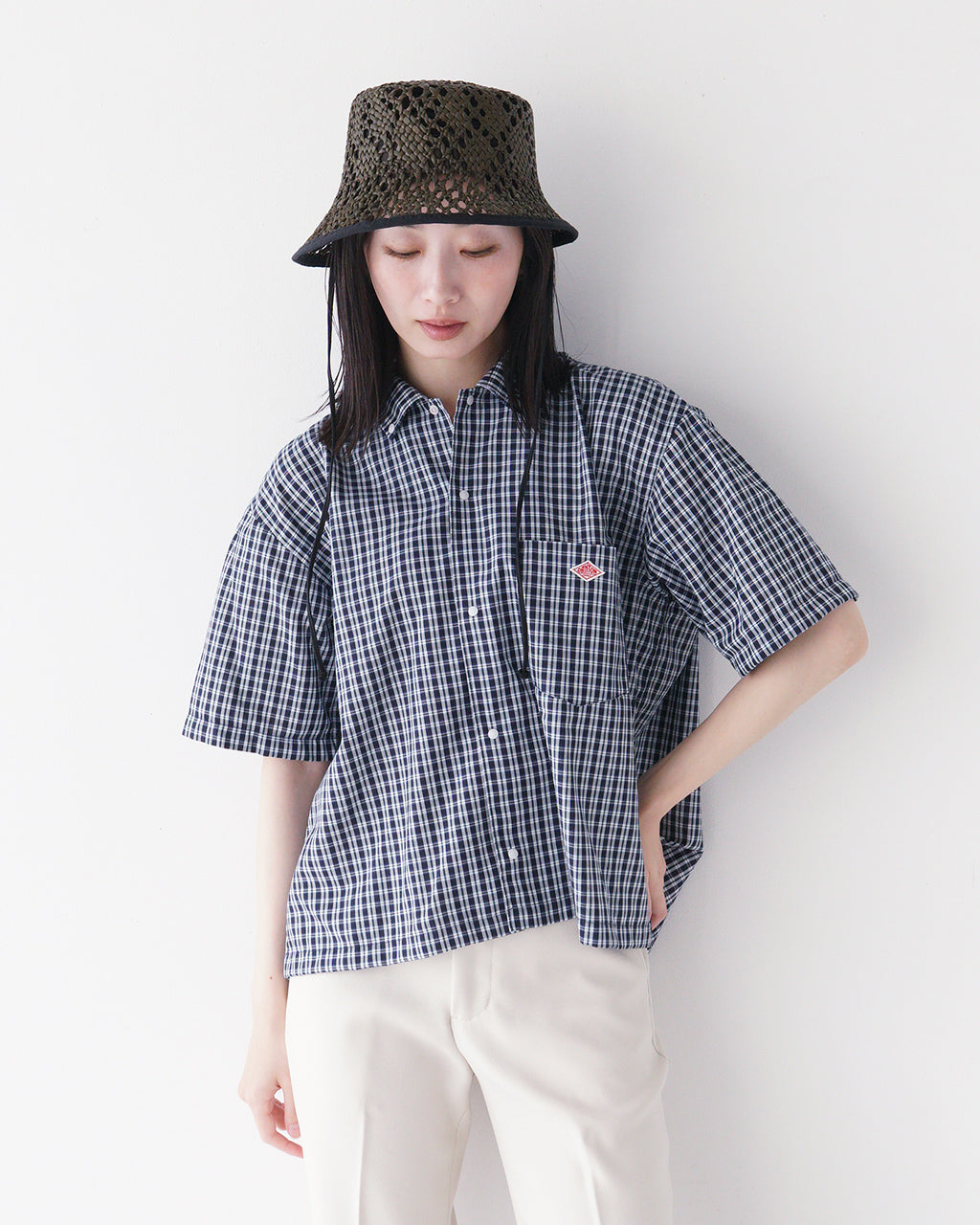 DANTON ダントン ドットボタン ボタンダウン ショートシャツ ショートスリーブ ブラウス DOT BUTTON B.D. SHORT SHIRT S/S 半袖 DT-B0336 POD【クーポン対象外】【送料無料】