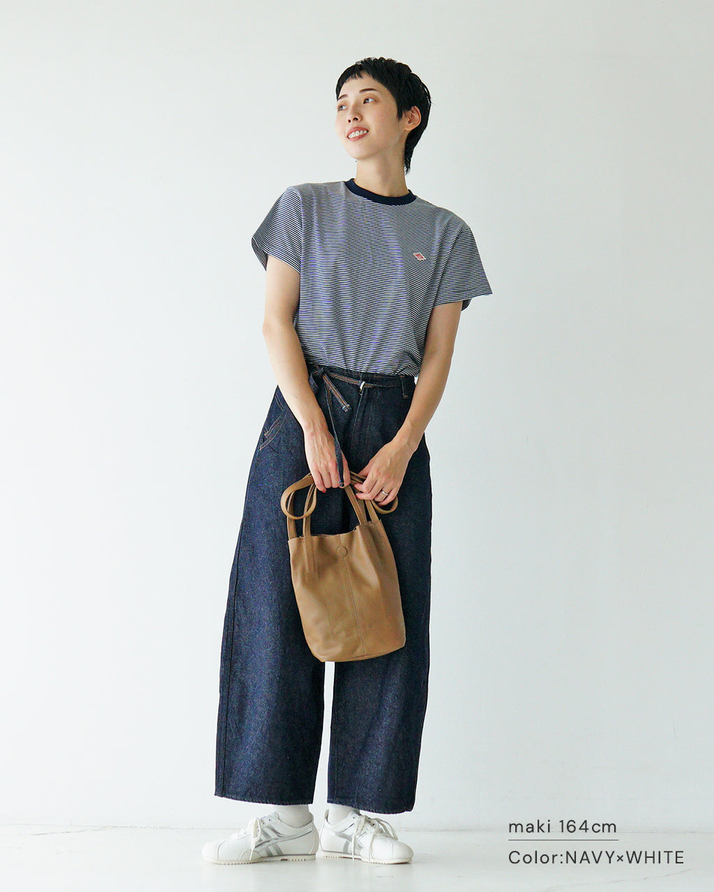 ダントン DANTON 細ボーダー ストライプ 半袖Tシャツ SHORT SLEEVE SEMI CROP T-SHIRT STRIPE ショート丈 クルーネック DT-C0408 CVT【クーポン対象外】