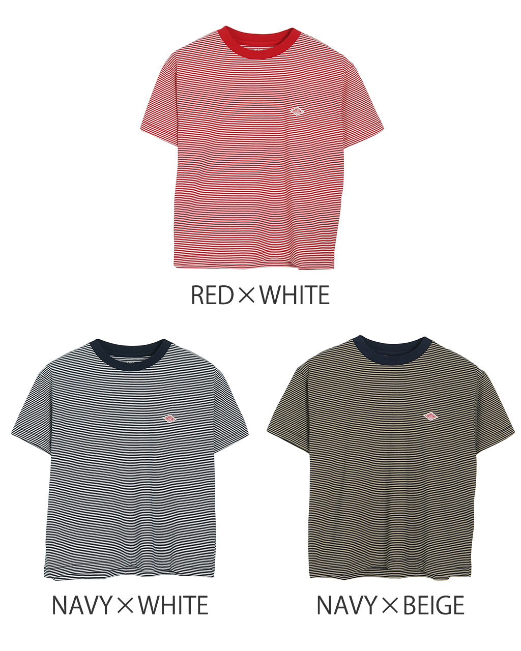 ダントン DANTON 細ボーダー ストライプ 半袖Tシャツ SHORT SLEEVE SEMI CROP T-SHIRT STRIPE ショート丈 クルーネック DT-C0408 CVT【クーポン対象外】
