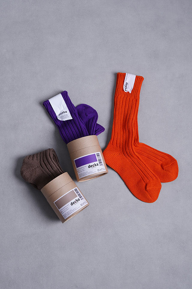 decka Quality socks デカクオリティソックス 【5周年記念カラーあり】ケース付き ヘビーウェイト プレーン ソックス Cased  Heavyweight Plain Socks 靴下 カラー リブソックス de-01 de-01-5