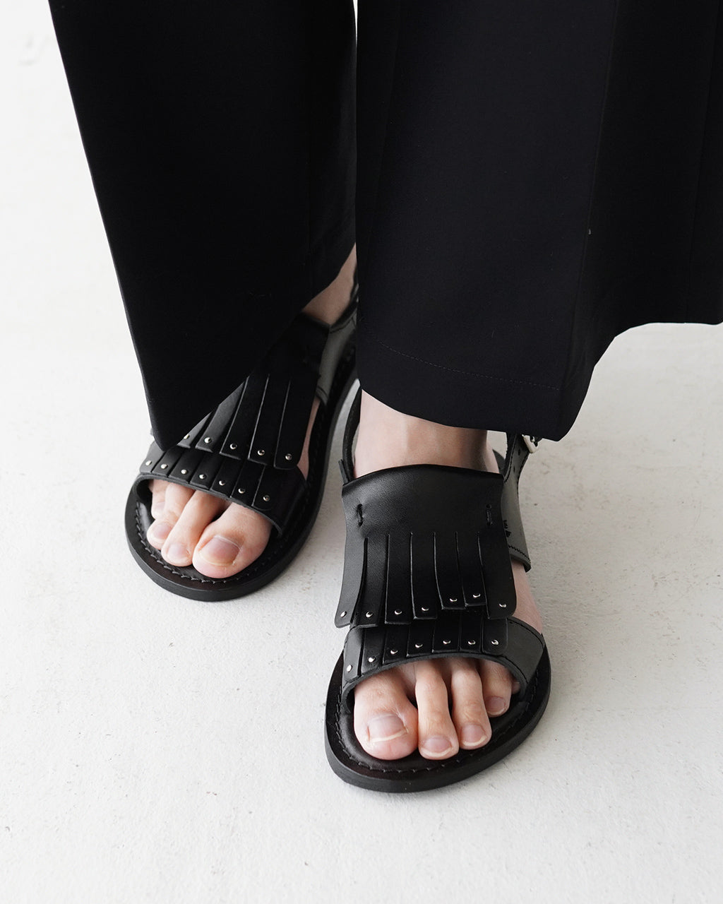 EDER SHOES エダーシューズ キルト サンダル KILT SANDAL レザー フリンジ マットレザー キルトデザイン スタッズ ハンドメイド リゾート 96-EDE-6184【送料無料】