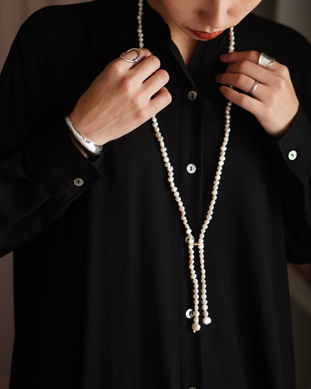 long pearl necklace EO-169 100cm
