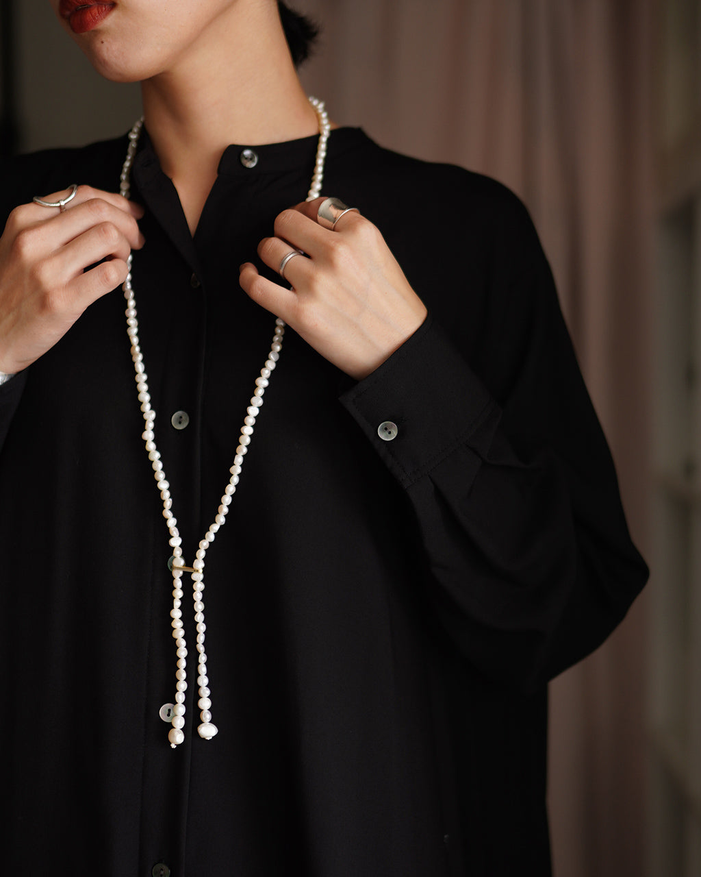 long pearl necklace EO-169 100cm