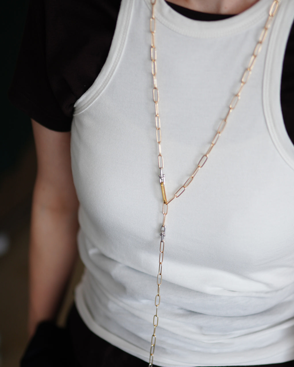 PC CHAIN LARIAT NECKLACE EO24AW-19 83cm