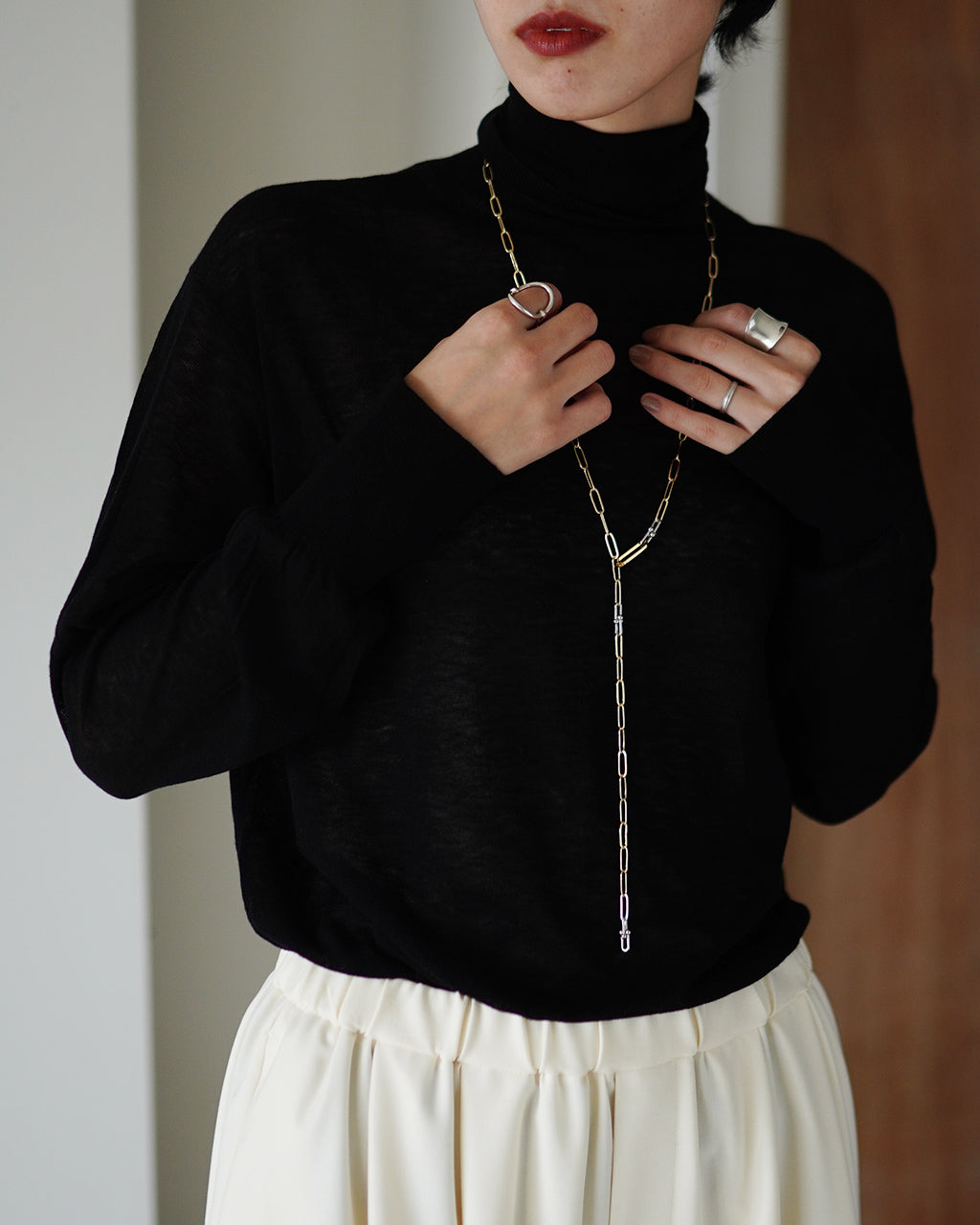 PC chain lariat necklace EO24AW-19