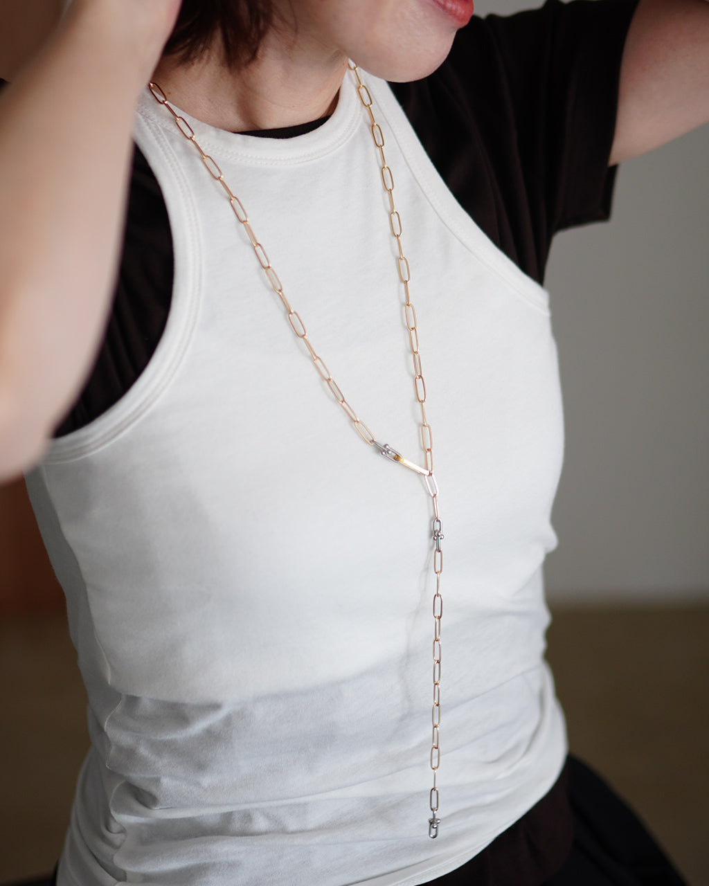 PC CHAIN LARIAT NECKLACE EO24AW-19 83cm