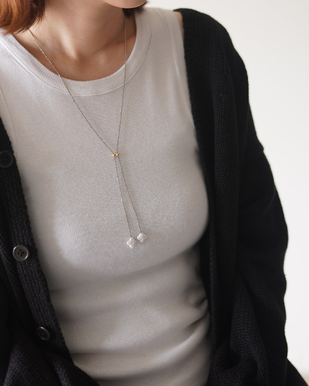 Floral Pearl Ball Chain Necklace EO26AW-25 EO26AW-26