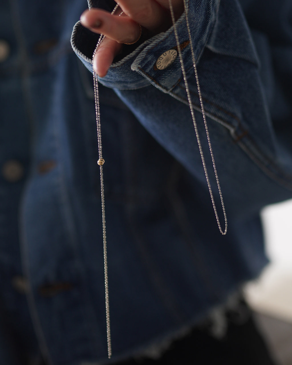 Graduated Ball Chain Slider Necklace EO26AW-24