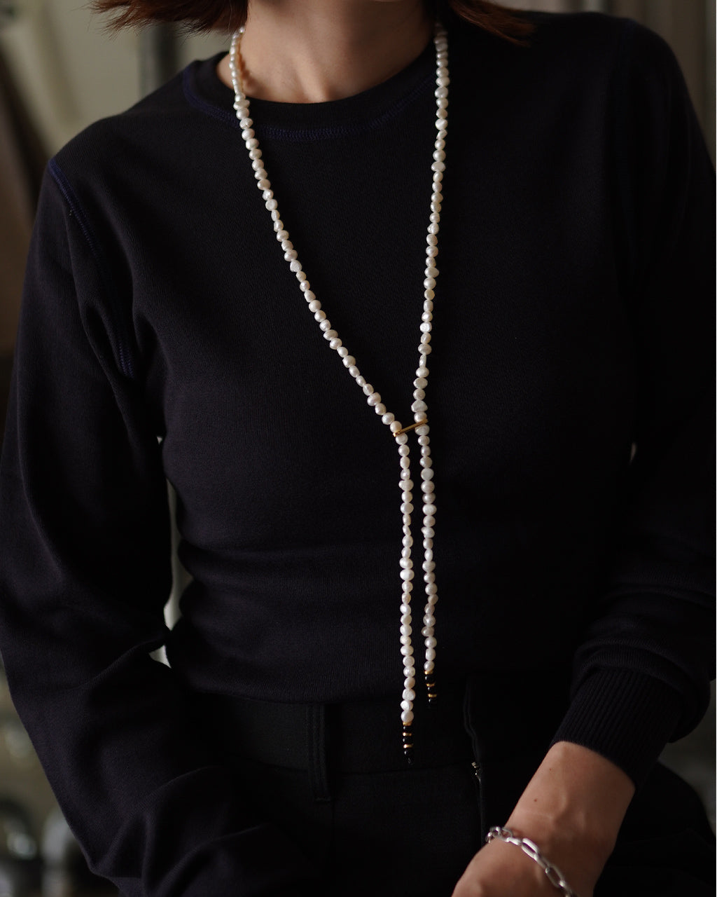 Pearl Onyx Necklace EO26AW-47