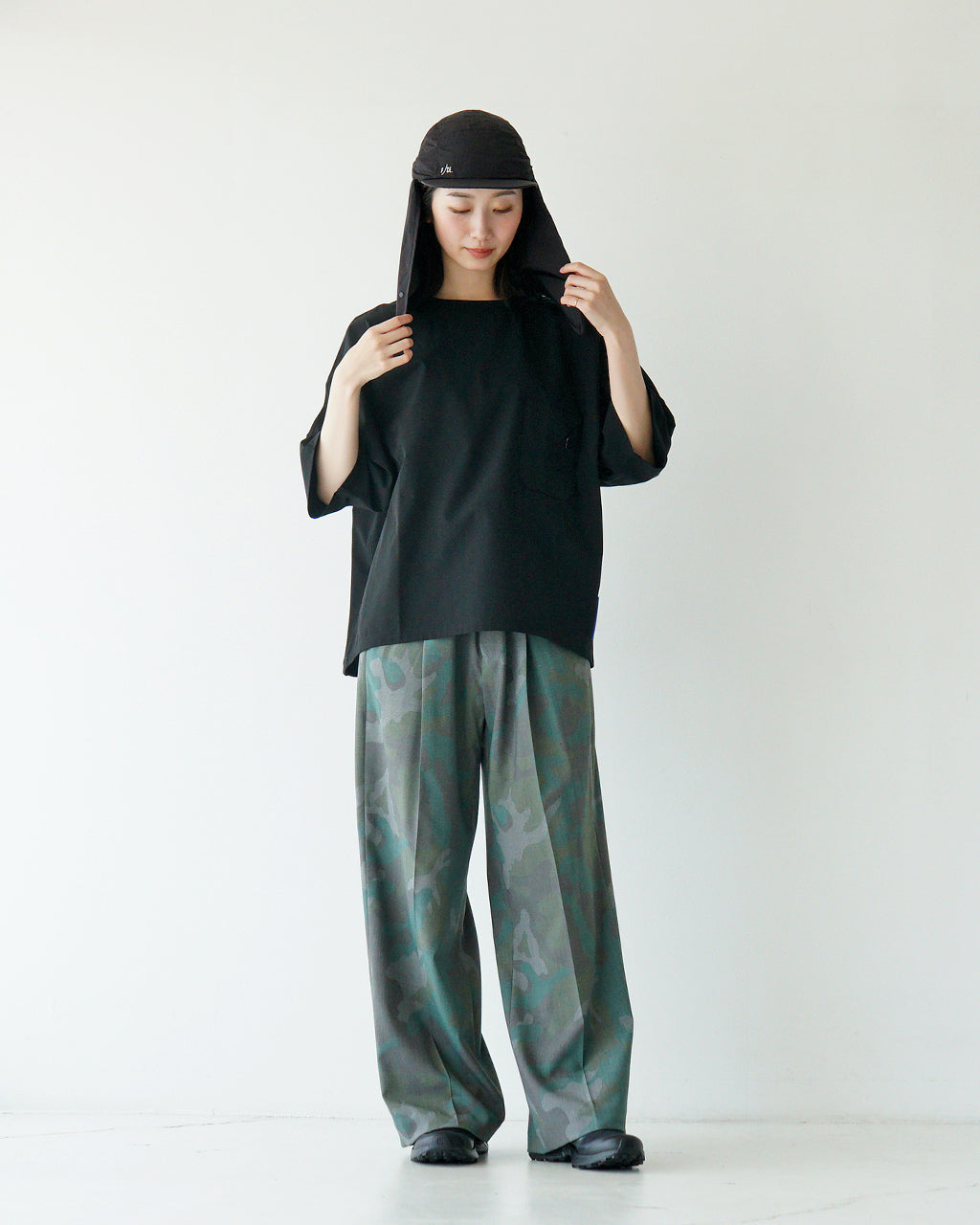 【SALE!30%OFF】半袖Tシャツ オーバーサイズ UPF 50+ 接触冷感 ナイロン ドライタッチ 水陸両用 AMPHIBIOUS T-SHIRT FPA01251U0001