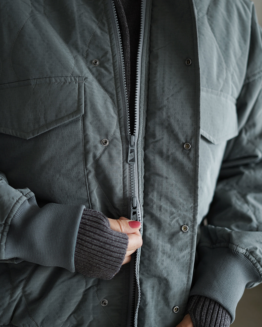 F/CE. QUILTED JACKET WITH DETACHABLE COLLAR