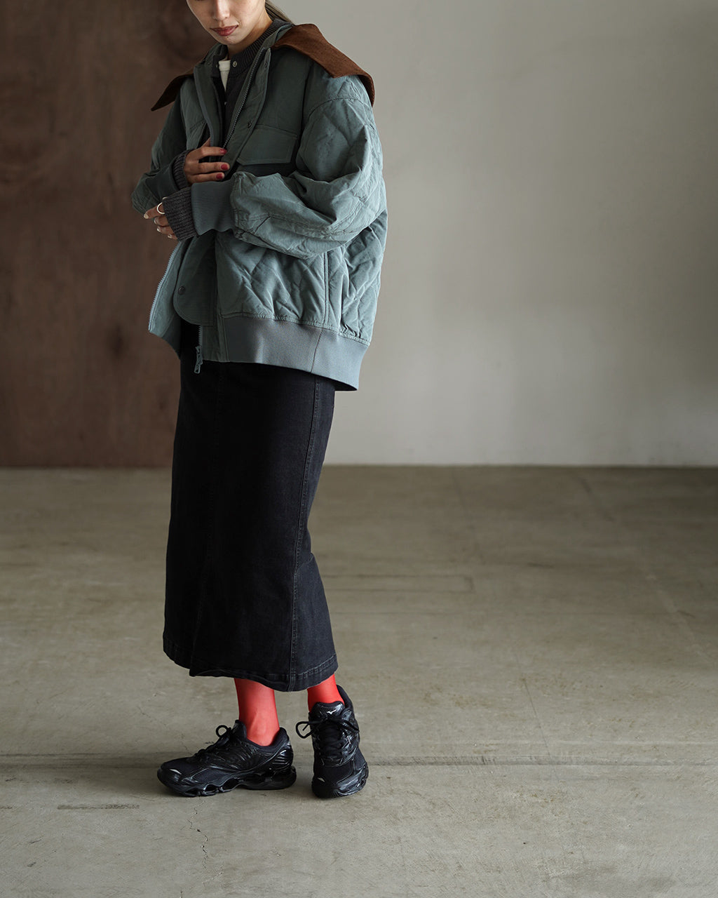 F/CE. QUILTED JACKET WITH DETACHABLE COLLAR