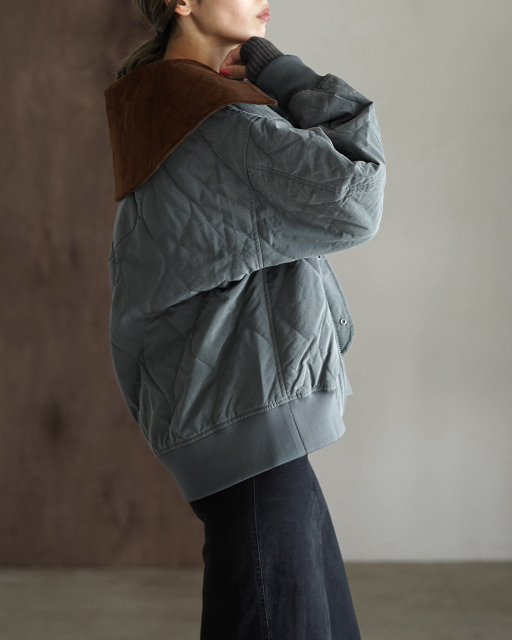 F/CE. QUILTED JACKET WITH DETACHABLE COLLAR