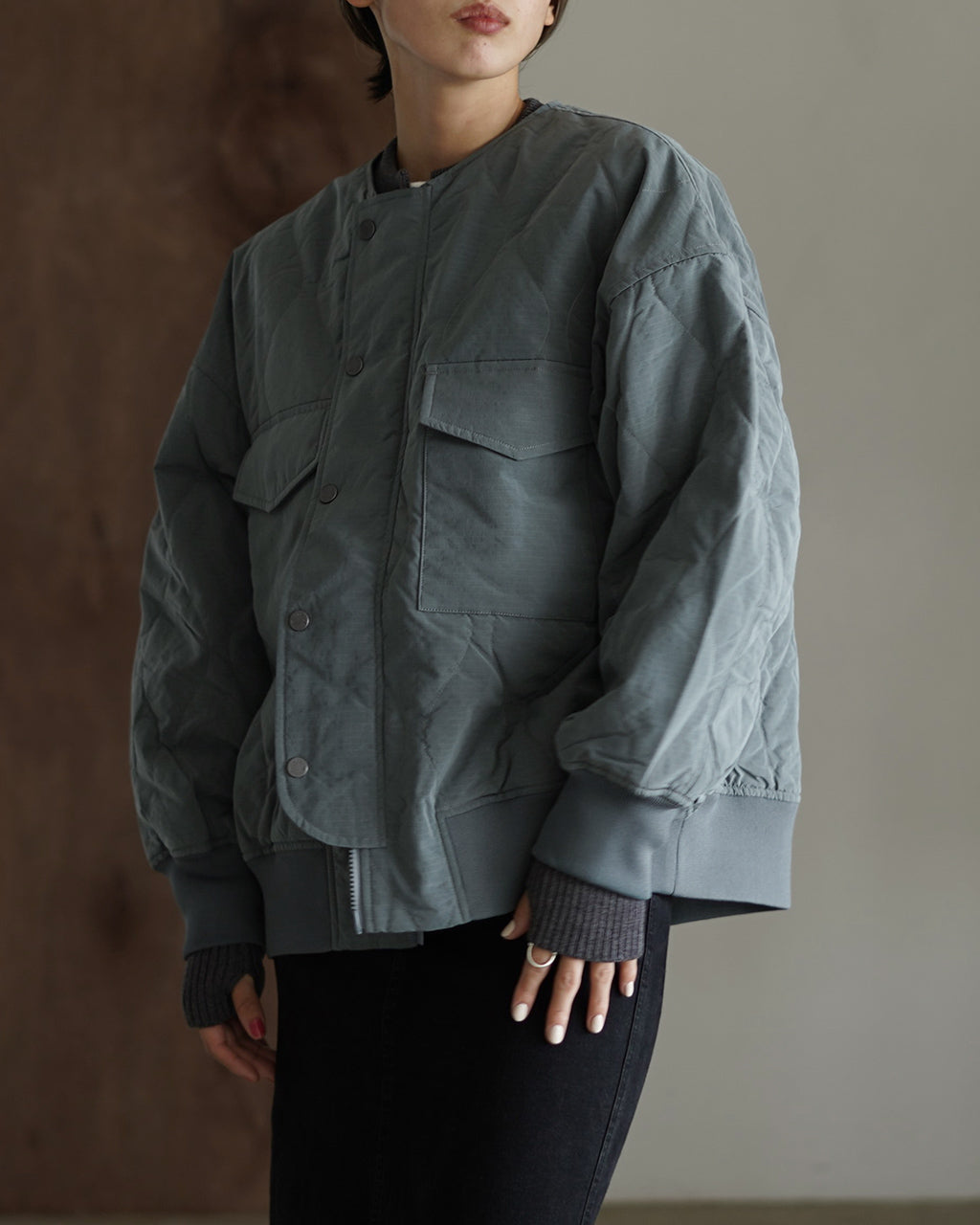 F/CE. QUILTED JACKET WITH DETACHABLE COLLAR