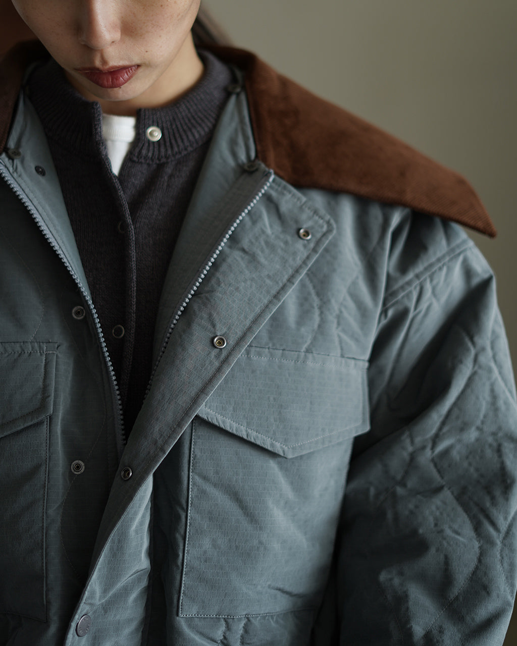 F/CE. QUILTED JACKET WITH DETACHABLE COLLAR